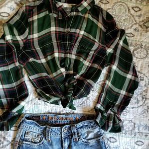 Flannel Button up top